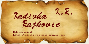 Kadivka Rajković vizit kartica